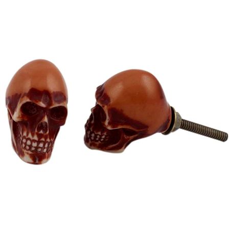 Brown Skull Resin Knob